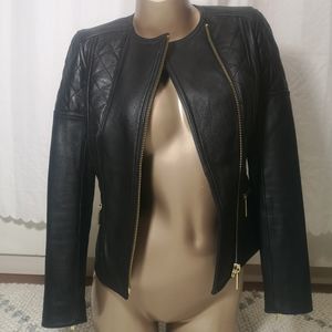 Michael Kors Black Leather Moto Jacket